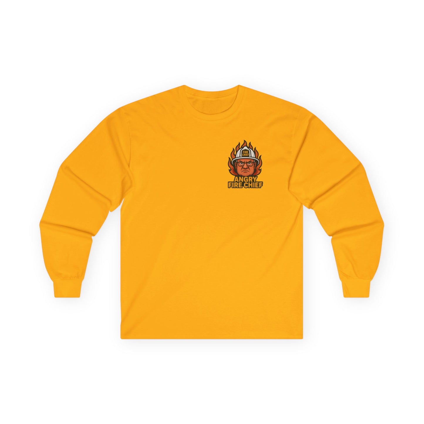 Angry Fire Chief Long Sleeve Tee - Motivational Graphic Shirt