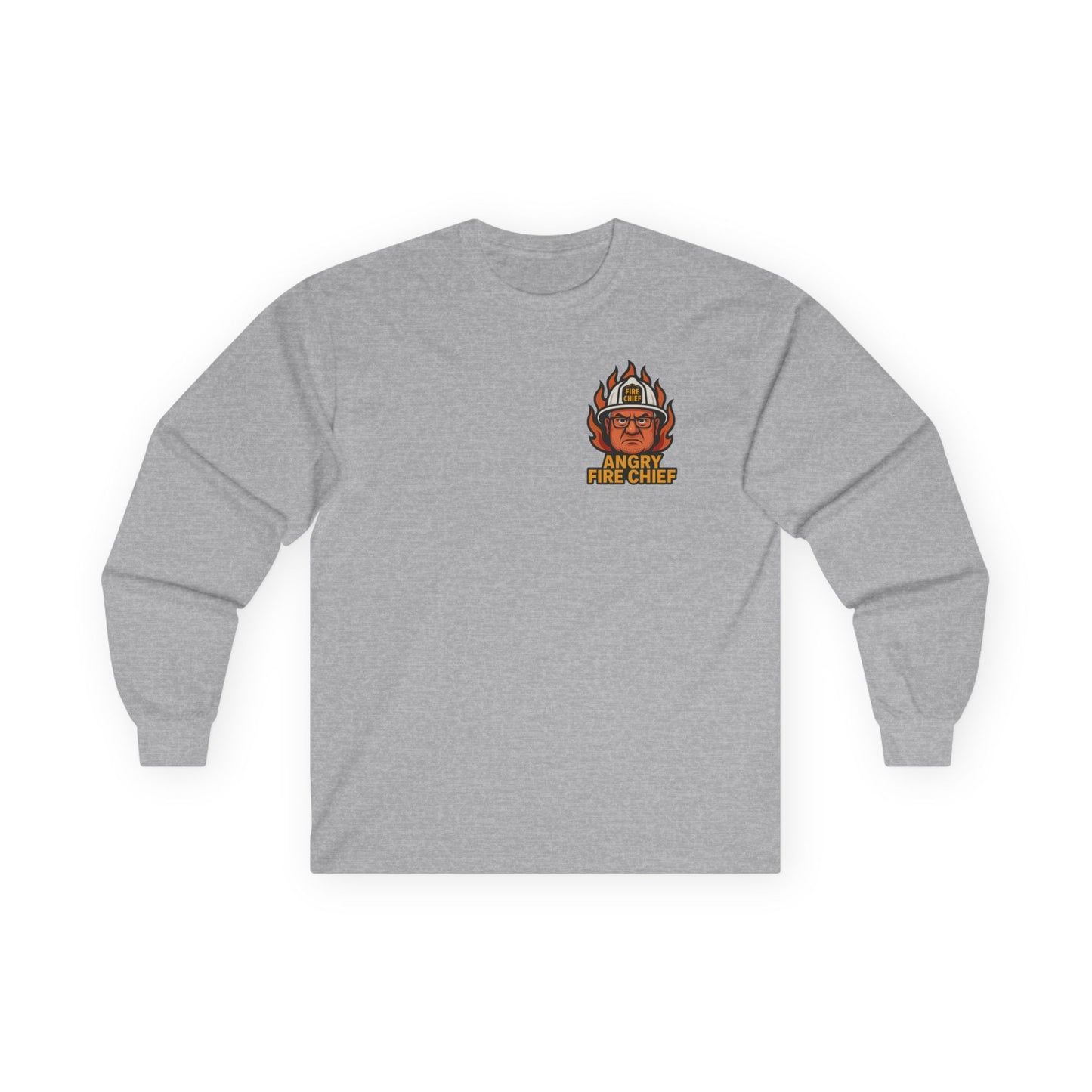 Angry Fire Chief Long Sleeve Tee - Motivational Graphic Shirt