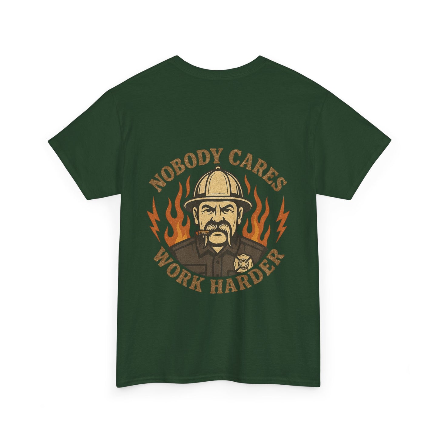 Angry Fire Chief Tee – Unisex Heavy Cotton Shirt, Casual Wear, Gift for Firefighters, Motivational Tee, Everyday Apparel