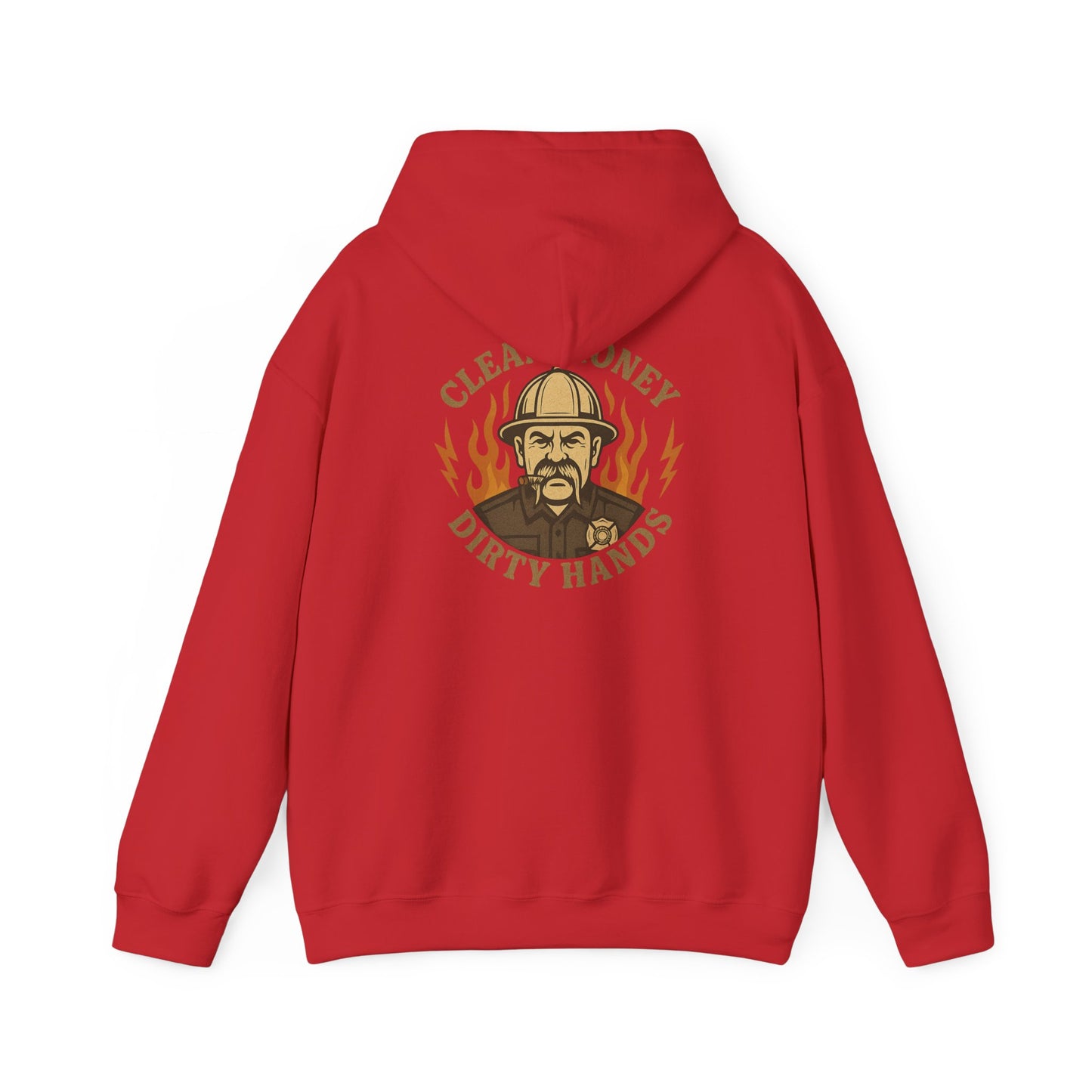 Angry Fire Chief Unisex Hooded Sweatshirt - Bold Graphic Design for Firefighter Enthusiasts