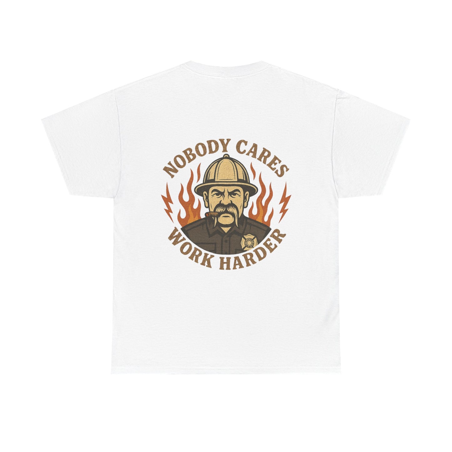 Angry Fire Chief Tee – Unisex Heavy Cotton Shirt, Casual Wear, Gift for Firefighters, Motivational Tee, Everyday Apparel
