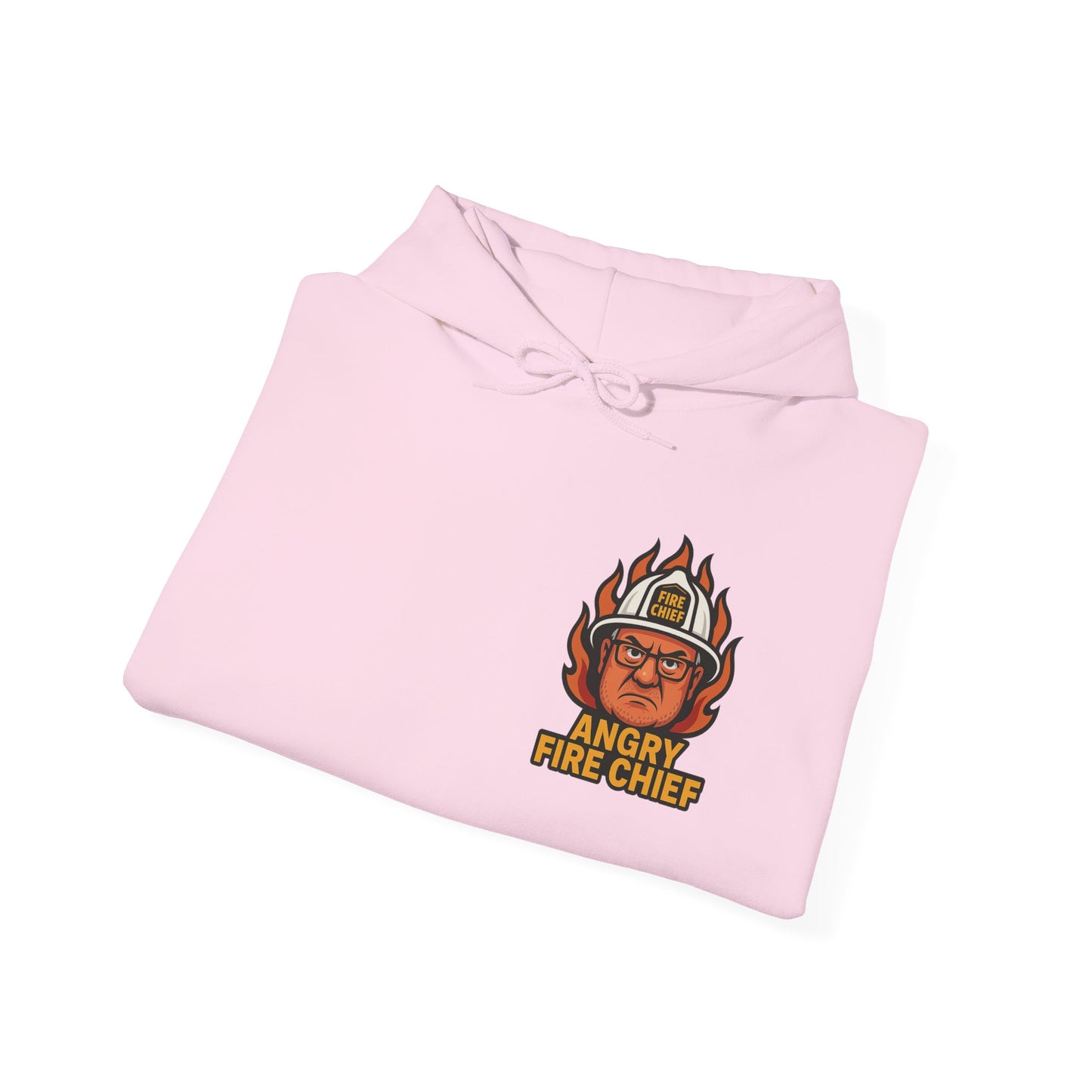 Angry Fire Chief Unisex Hooded Sweatshirt - Bold Graphic Design for Firefighter Enthusiasts