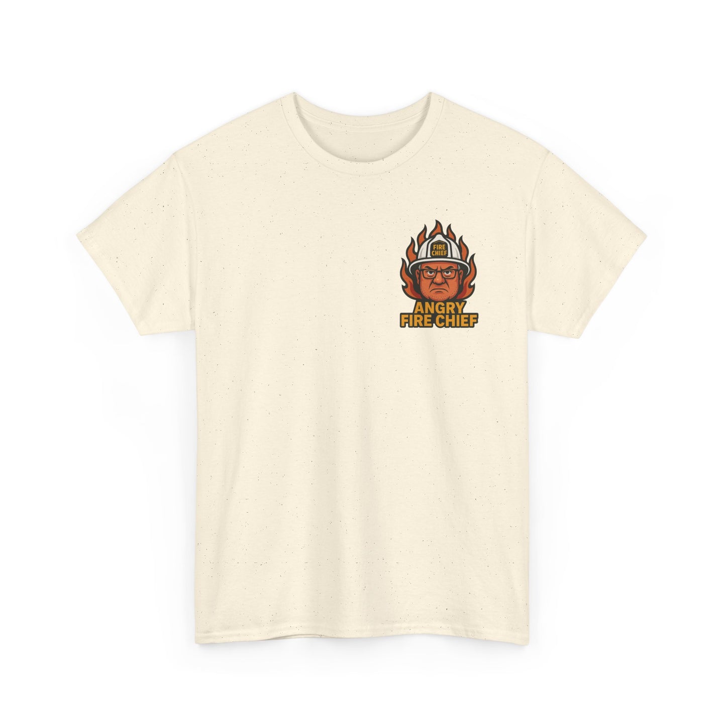 Angry Fire Chief Tee – Unisex Heavy Cotton Shirt, Casual Wear, Gift for Firefighters, Motivational Tee, Everyday Apparel