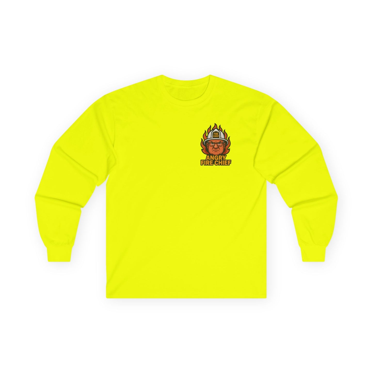 Angry Fire Chief Long Sleeve Tee - Motivational Graphic Shirt