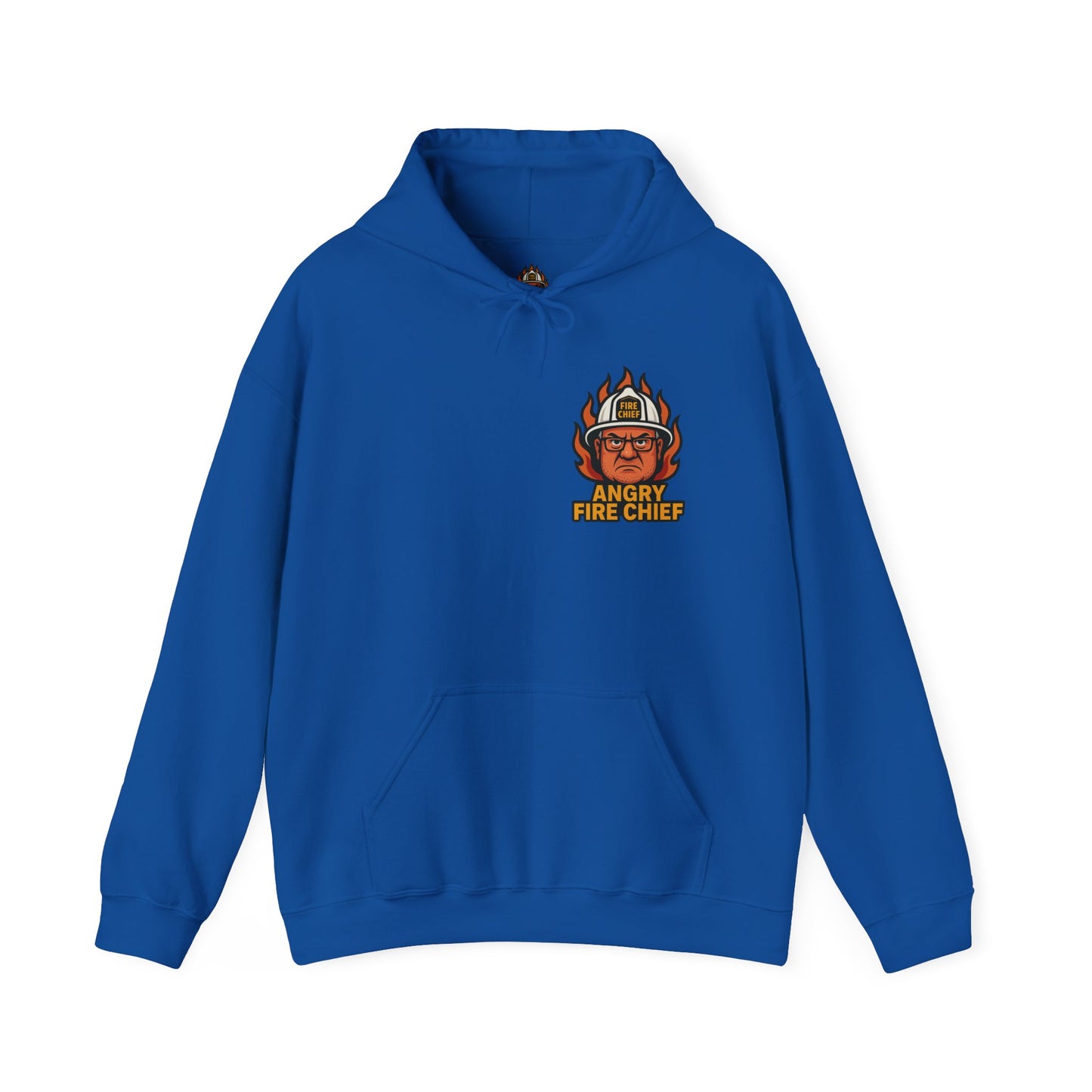 Angry Fire Chief Unisex Hooded Sweatshirt - Bold Graphic Design for Firefighter Enthusiasts