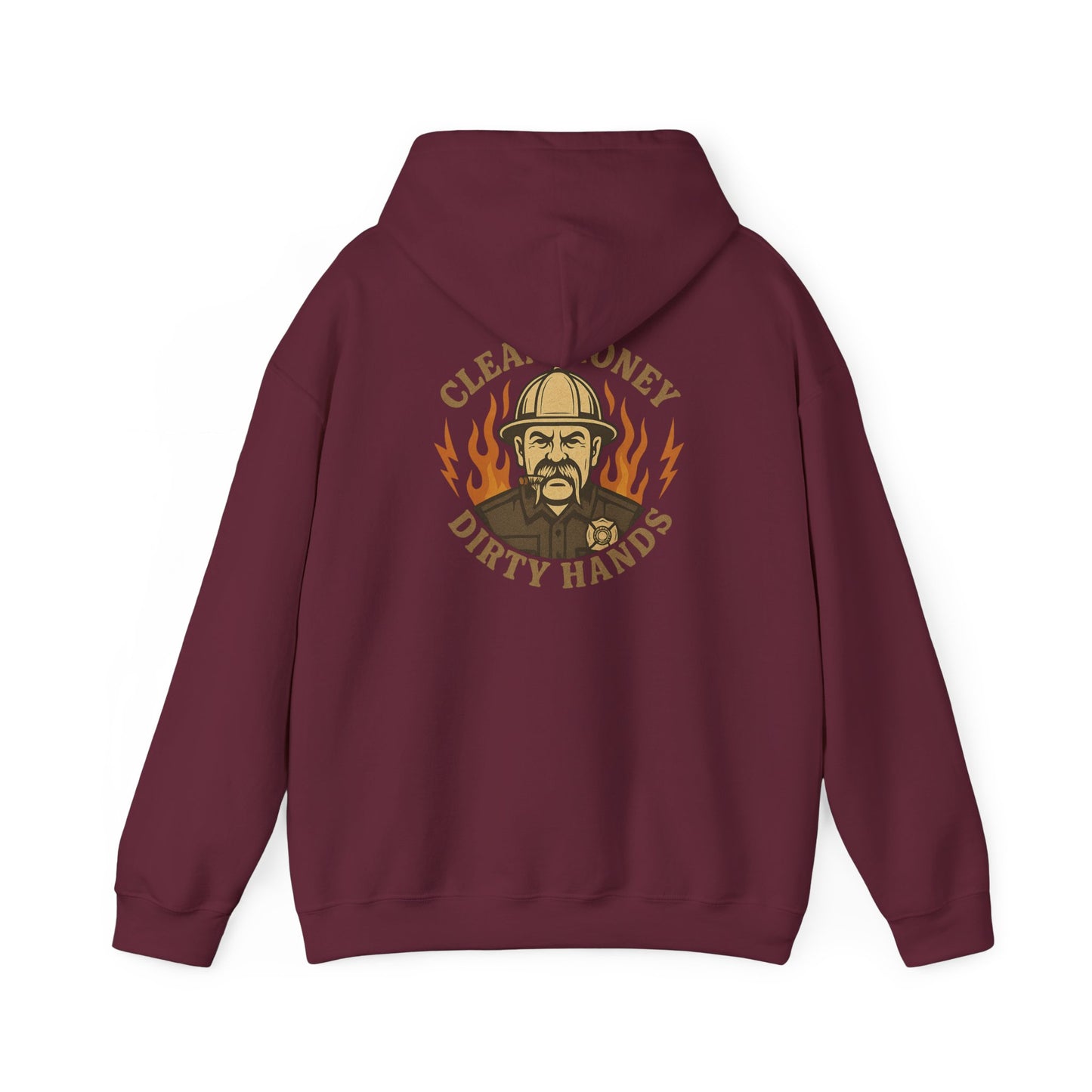 Angry Fire Chief Unisex Hooded Sweatshirt - Bold Graphic Design for Firefighter Enthusiasts