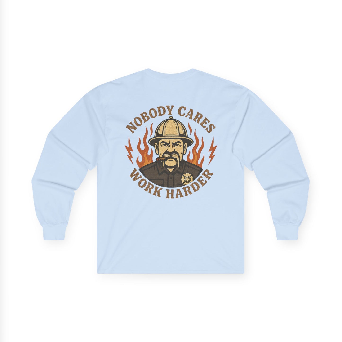 Angry Fire Chief Long Sleeve Tee - Motivational Graphic Shirt