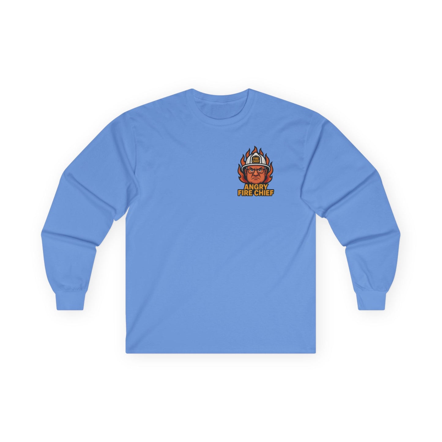 Angry Fire Chief Long Sleeve Tee - Motivational Graphic Shirt