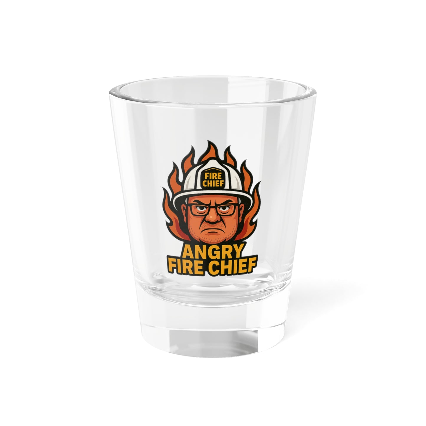 Angry Fire Chief Shot Glass – 1.5oz Novelty Firefighter Gift