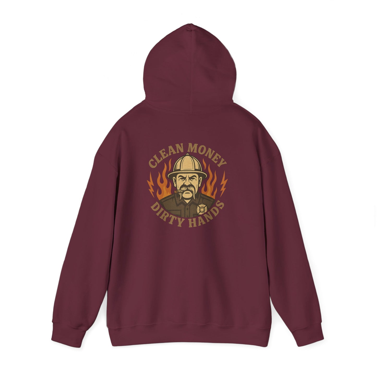 Angry Fire Chief Unisex Hooded Sweatshirt - Bold Graphic Design for Firefighter Enthusiasts