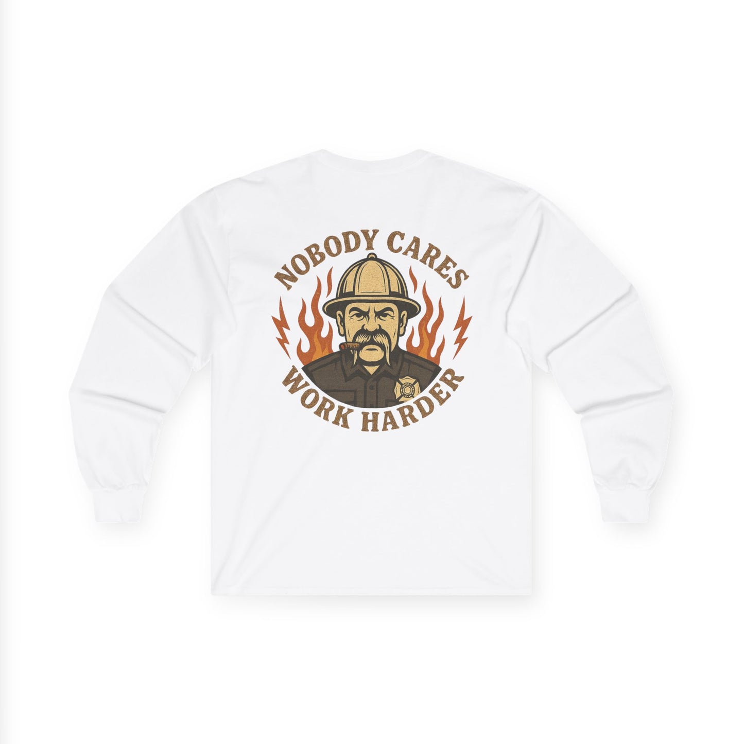 Angry Fire Chief Long Sleeve Tee - Motivational Graphic Shirt
