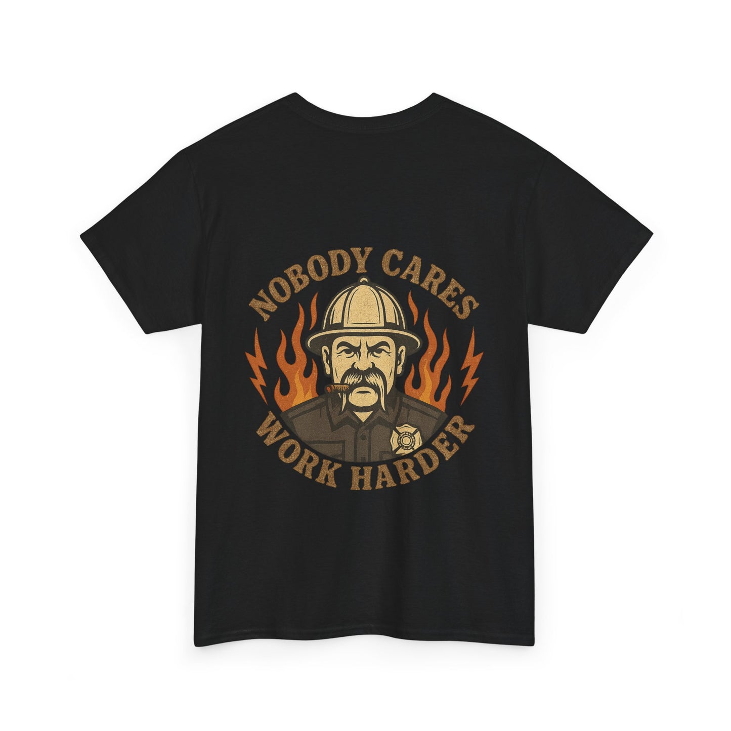Angry Fire Chief Tee – Unisex Heavy Cotton Shirt, Casual Wear, Gift for Firefighters, Motivational Tee, Everyday Apparel