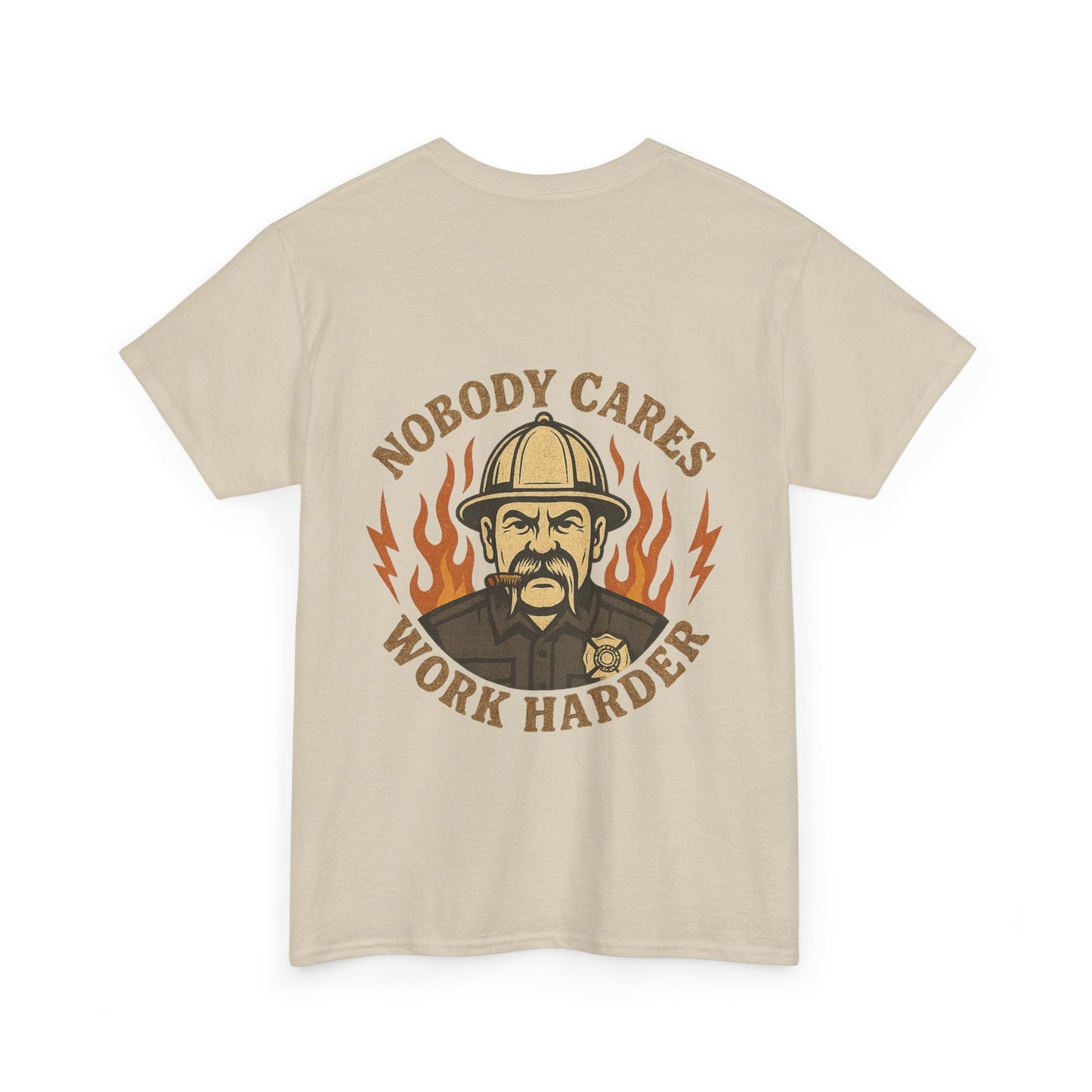 Angry Fire Chief Tee – Unisex Heavy Cotton Shirt, Casual Wear, Gift for Firefighters, Motivational Tee, Everyday Apparel