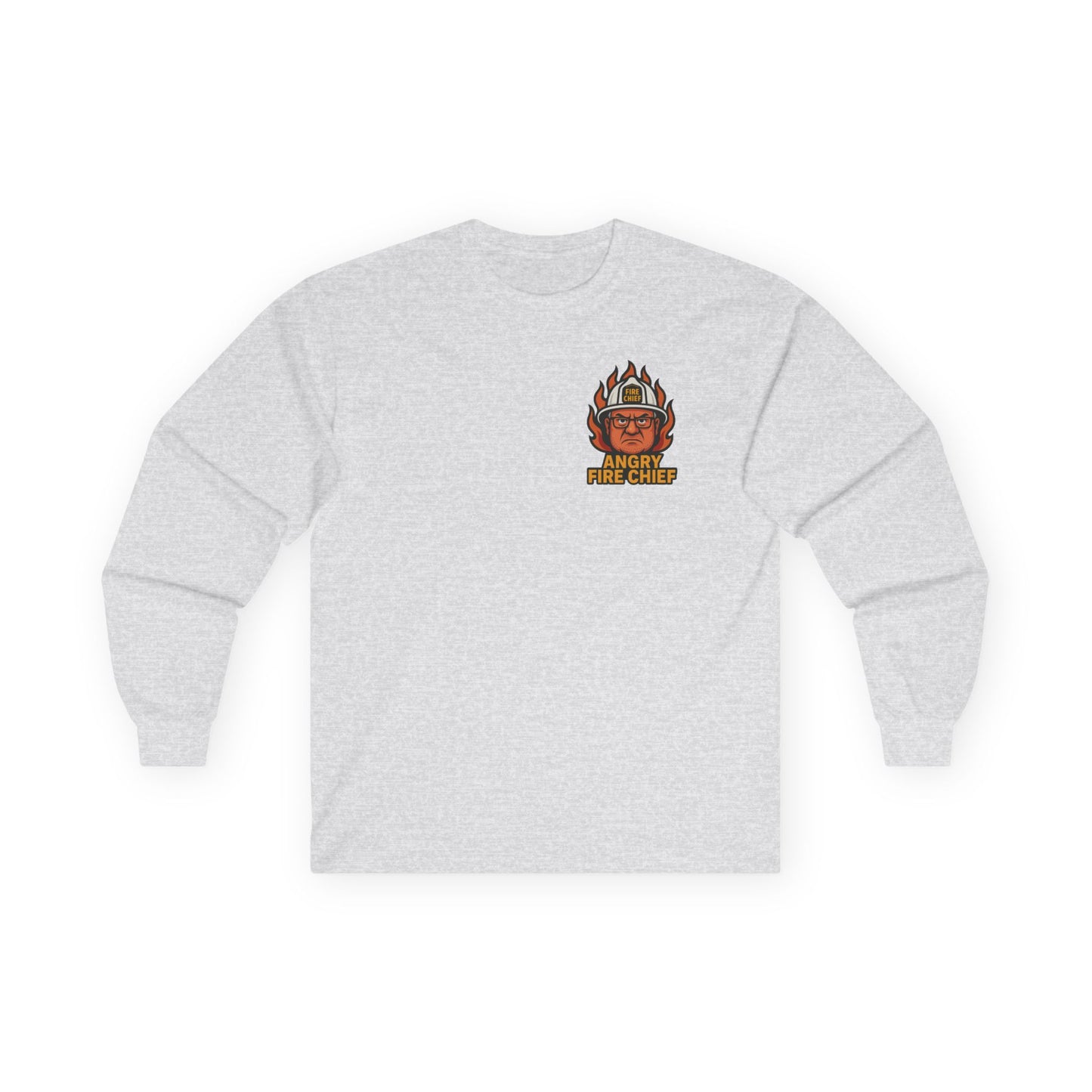 Angry Fire Chief Long Sleeve Tee - Motivational Graphic Shirt