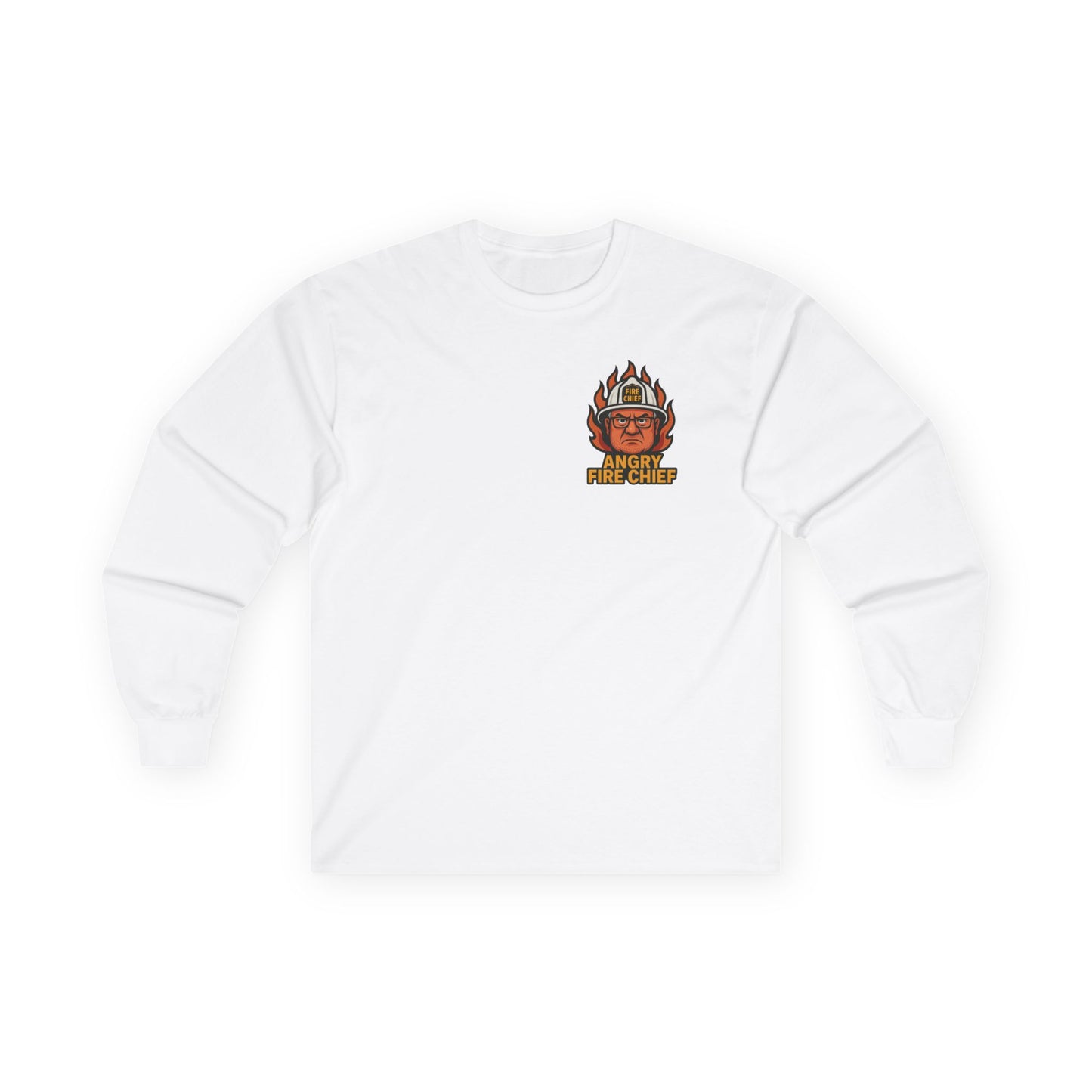 Angry Fire Chief Long Sleeve Tee - Motivational Graphic Shirt