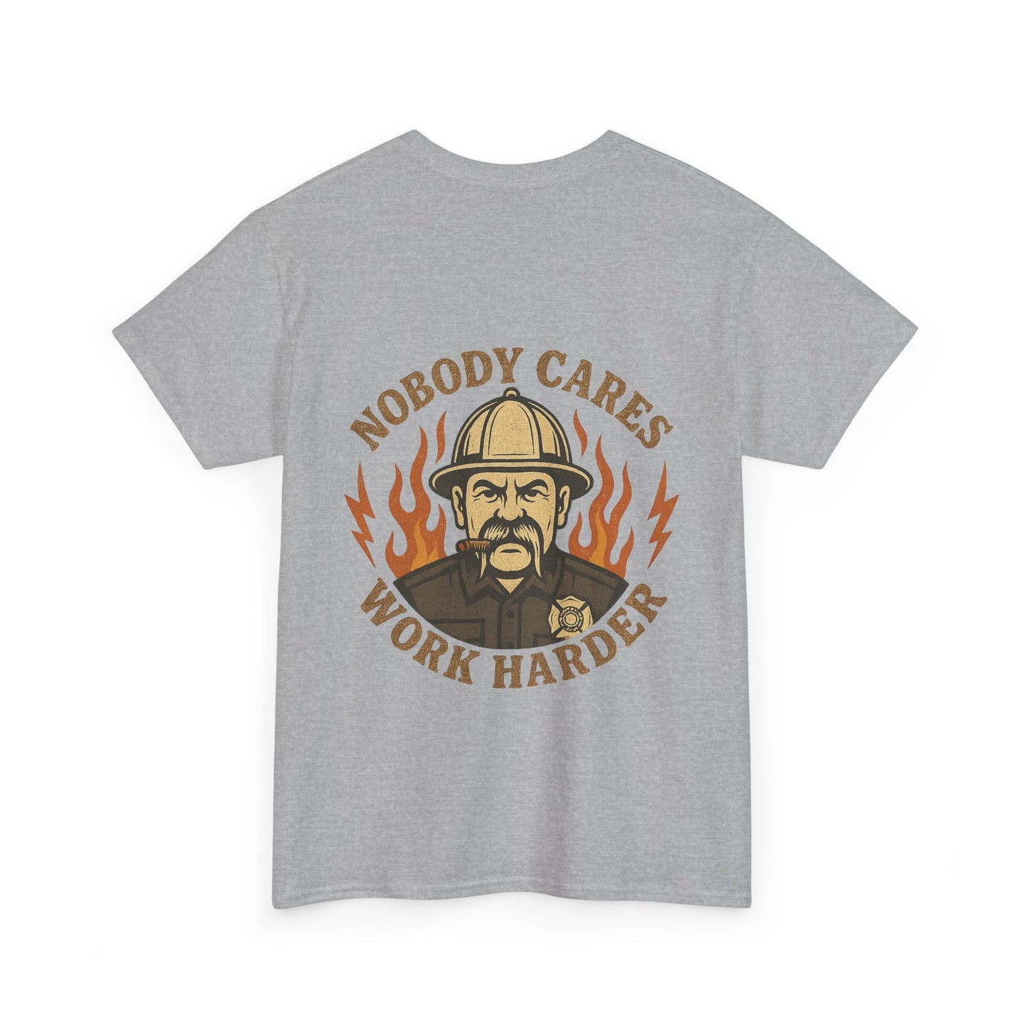 Angry Fire Chief Tee – Unisex Heavy Cotton Shirt, Casual Wear, Gift for Firefighters, Motivational Tee, Everyday Apparel