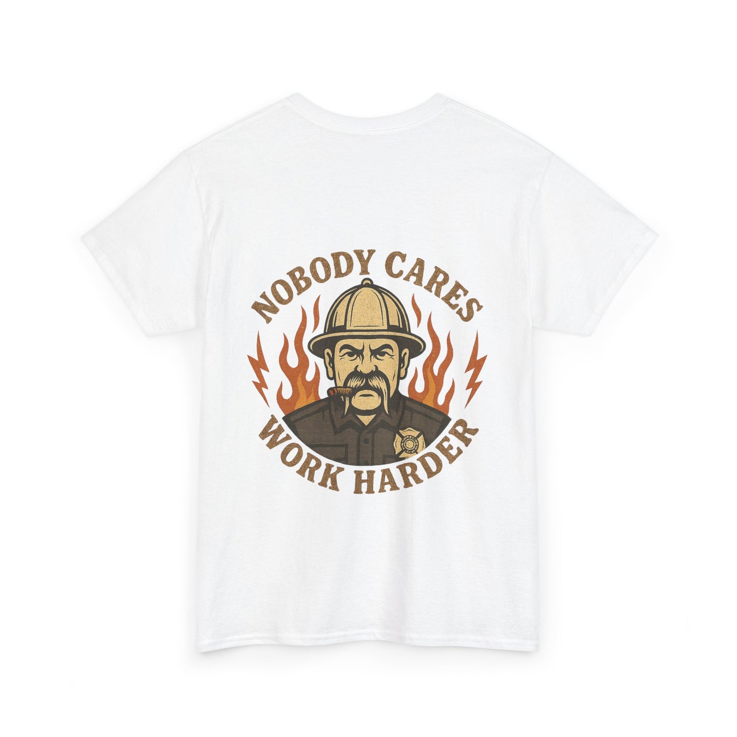 Angry Fire Chief Tee – Unisex Heavy Cotton Shirt, Casual Wear, Gift for Firefighters, Motivational Tee, Everyday Apparel