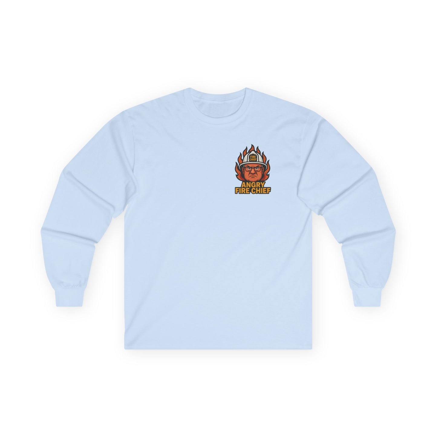 Angry Fire Chief Long Sleeve Tee - Motivational Graphic Shirt
