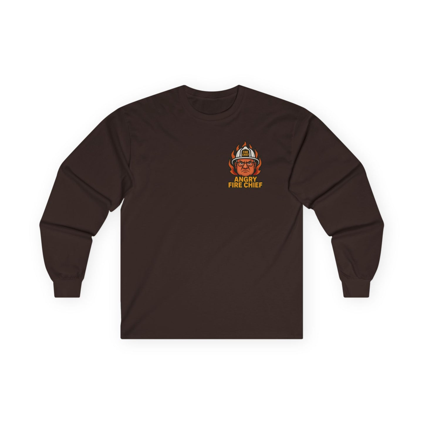 Angry Fire Chief Long Sleeve Tee - Motivational Graphic Shirt
